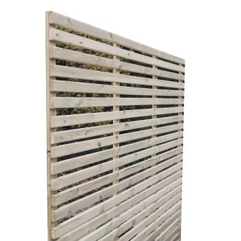 Multi Pack of 3 - Contemporary Fence Panels - Pressure Treated Redwood - L5 x W180 x H180 cm - Fully Assembled