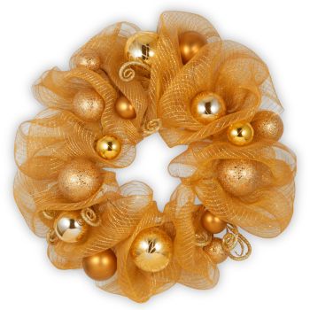 24 Inches Decorative Collection Gold Ribbon Wreath