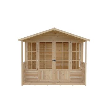 Delmora 8 x 10 Shiplap Summerhouse with Veranda - Wood - L2992 x W2456 x H2174 mm
