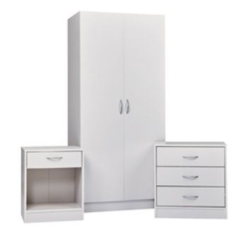 Delta Bedroom Set - Wood - L53 x W79 x H176 cm - White