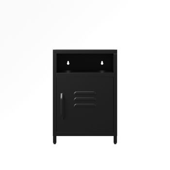 Dillon Bedside Cabinet - Steel - L35 x W35 x H51.5 cm - Black - Flat Packed