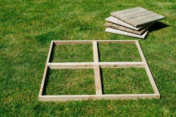Decking Kit 6m (6 Frames and 24 Tiles) - Timber - L6.5 x W100 x H6.5 cm