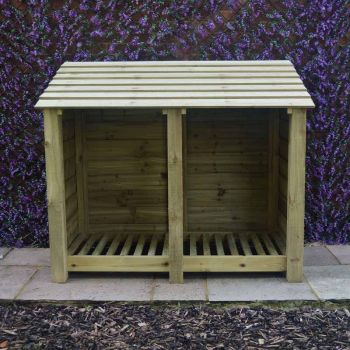 Cottesmore 4ft Log Store - L80 x W150 x H128 cm - Light Green