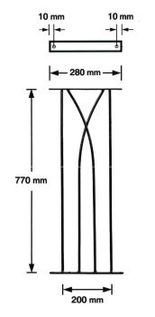 Plaza Decking Fence Panels (Pack of 2) - Solid Steel - FIts Gap of 280 mm x 770 mm High - Electro Galvanised/Black Powder Coated