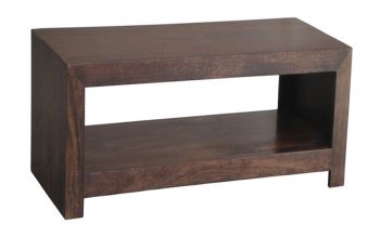 Dakota Open Plazma TV Unit - Mango Wood - L45 x W110 x H40 cm - Dark Finish