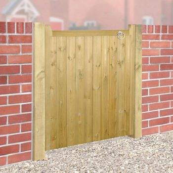 Drayton Square Top Low Single Gate - Pressure Treated Scandinavian Redwood - W750 x H950 mm