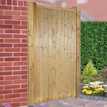 Drayton Square Top Mid High Single Gate - Pressure Treated Scandinavian Redwood - W750 x H1500 mm