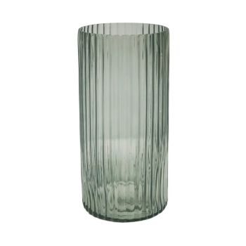 Daphne Ribbed Vase - Glass - L15 x W15 x H23 cm - Sage