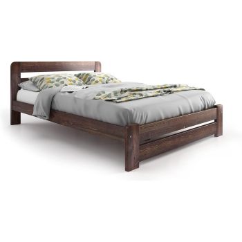King Size Bed Frame - Wood - L207 x W161 x H80 cm - Walnut