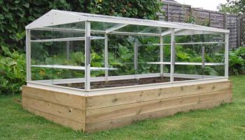 8 x 4 Feet Cold Frame - Aluminium/Glass - L236 x W121 x H82 cm - Without Coating