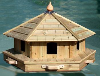 Somerton Floating Duck House, Waterfowl Nesting Box For Pond Or Lake With 6 Nesting Compartments 