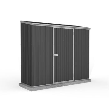 Absco 2.26 x 0.78 m Monument Space Saver Shed - Metal - L78 x W226 x H195 cm - Dark Grey