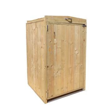 Pressure Treated Premium Single Bin Store - Timber - L80 x W72 x H117 cm - Brown