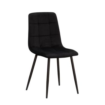 Chair - Tufted Fabric/Metal - L52 x W44 x H86 cm - Black