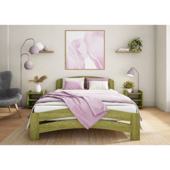 Dala Bed Frame 4 Feet - Wood - L197 x W128 x H80 cm - Avocado