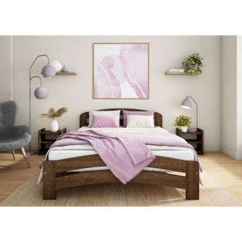 Dala Bed Frame 6 Feet - Wood - L207 x W188 x H80 cm - Palisander
