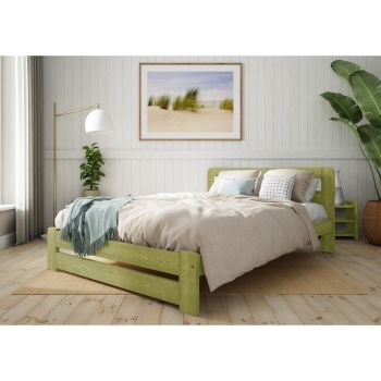 Aurora Bed Frame 4 Feet - Wood - L197 x W128 x H80 cm - Avocado