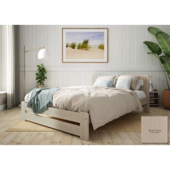 Aurora Small Double Size Bed Frame 4 Feet - L197 x W128 x H80 cm - Desert Grey
