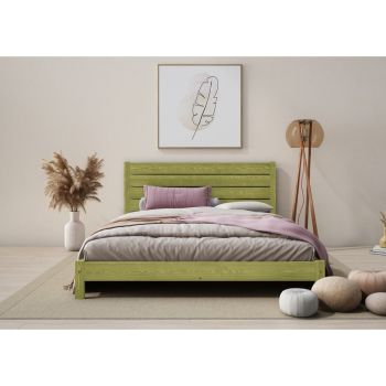 Shibui Bed Frame 4 Feet 6 Inch - Wood - L197 x W146 x H90 cm - Avocado