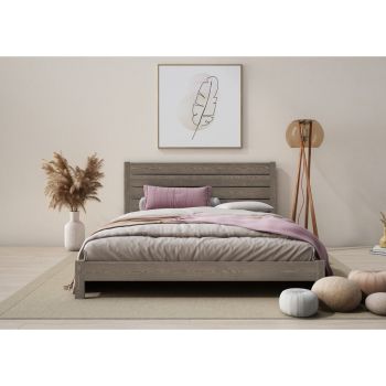 Shibui Bed Frame 4 Feet 6 Inch - Wood - L197 x W146 x H90 cm - Space Grey