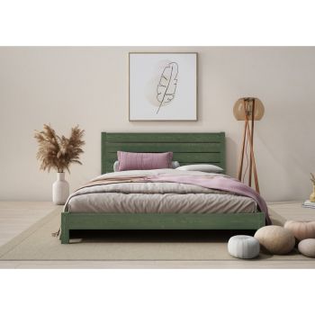 Shibui Bed Frame 5 Feet - Wood - L207 x W161 x H90 cm - Midnight Green