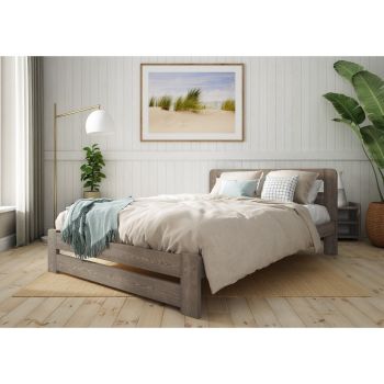 Aurora Bed Frame 5 Feet - Wood - L207 x W161 x H80 cm - Space Grey