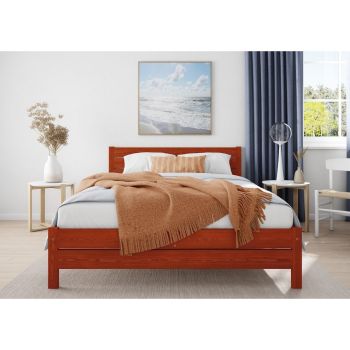 Alva Bed Frame 3 Feet - Wood - L197 x W98 x H90 cm - Wine