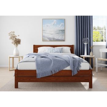 Alva Bed Frame 4Ft6 - Wood - L197 x W146 x H90 cm - Bear
