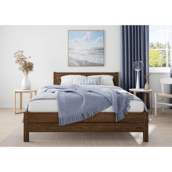Alva Bed Frame 4 Feet - Wood - L197 x W128 x H90 cm - Palisander
