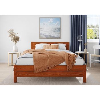 Alva Bed Frame 5 Feet - Wood - L207 x W161 x H90 cm - Brunette