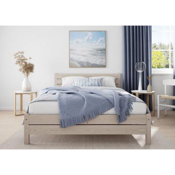 Alva Bed Frame 5 Feet - Wood - L207 x W161 x H90 cm - Desert Grey