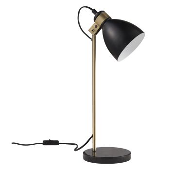  Quincy Table Lamp With Black Marble Base - Black Marble / Antique Brass - 20 x 50 x 50 cm
