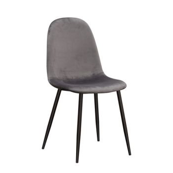 Chair - Fabric/Metal - L52 x W44 x H86 cm - Grey/Black