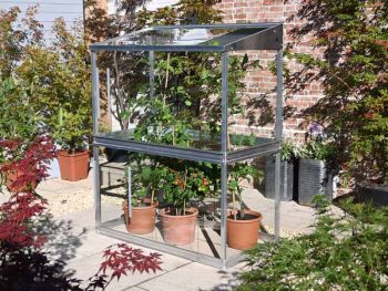 Tomato House Growhouse - Glass - L121 x W65 x H149 cm - Smokey Grey