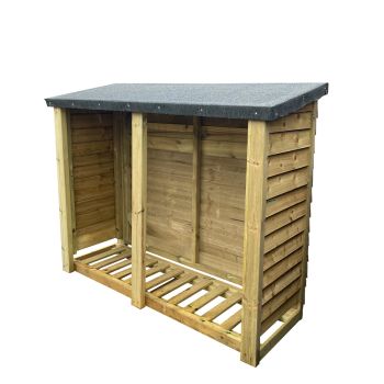 Felted Heavy Duty Log Store - Timber - L67 x W150 x H180 cm - Minimal Assembly Required