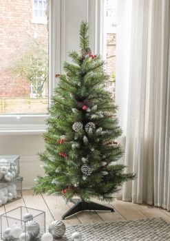 4 Feet Frosted Berry Tree in Burlap Base