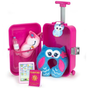 Sophia's 18" Doll Travel Suitcase Set - Hot Pink/Blue - 13 x 8 x 18 cm