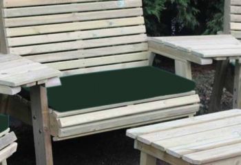 Waterproof Seat Pads - Double Green Cushion - Outdoor Cushion for Garden Furniture