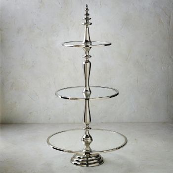 3 Tier Cake Stand - Glass - L40 x W40 x H75 cm