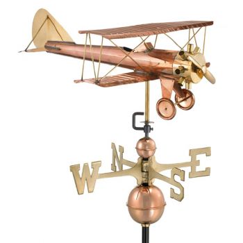 Farmhouse Copper Bi plane Weathervane - H78 x W58 x L56 cm