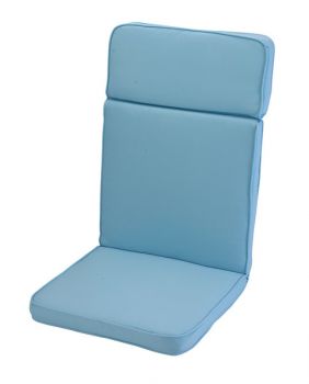 Placid High Recliner Outdoor Garden Furniture Cushion - L116 x W49 x H4 cm - Blue