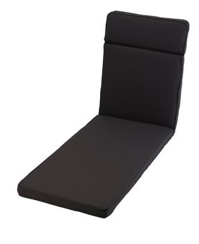 Sun Lounger Outdoor Garden Furniture Cushion - L198 x W60 cm - Charcoal Grey