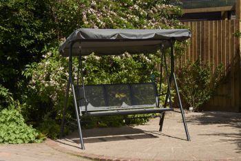 3 Seater Textaline Hammock - L170 x W110 x H152 cm - Grey