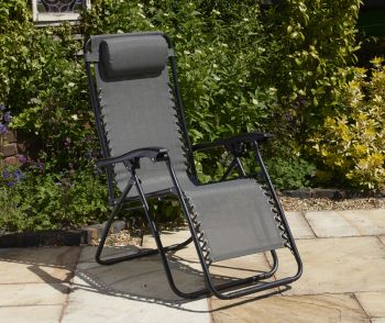 Textaline Relaxer Chair - L110 x W65 x H165 cm - Grey