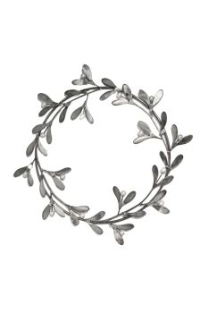 Mistletoe Wreath - Glass/Metal - L32 x W2 x H32 cm - Galvanised