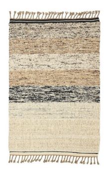 Aura Rectangular Shaped Hand Woven Wool & Rug - Jute - L200 x W140 x H1 cm - Beige