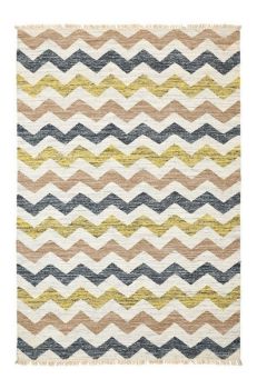 Mahi Rectangular Shaped Hand Woven Kilim - Wool/Cotton - L230 x W160 x H1 cm - Multicolour