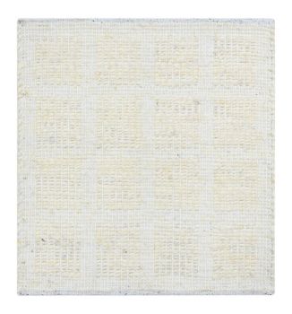 Sholy Rectangular Shaped Hand Carded Rug - Wool - L200 x W140 x H1 cm - White