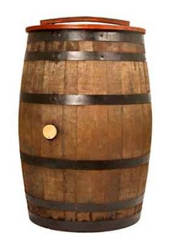 Water Butt- Rain Barrel - Real Oak Barrel with lid & tap-200 Litre-traditional whisky cask from cooperage