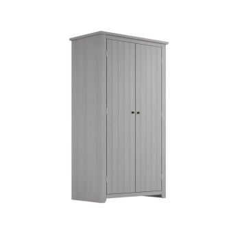 Havana 2 Door Wardrobe (Pack of 2) - Pine/Metal - L57 x W103 x H188 cm - Grey/Pewter - Flat Pack